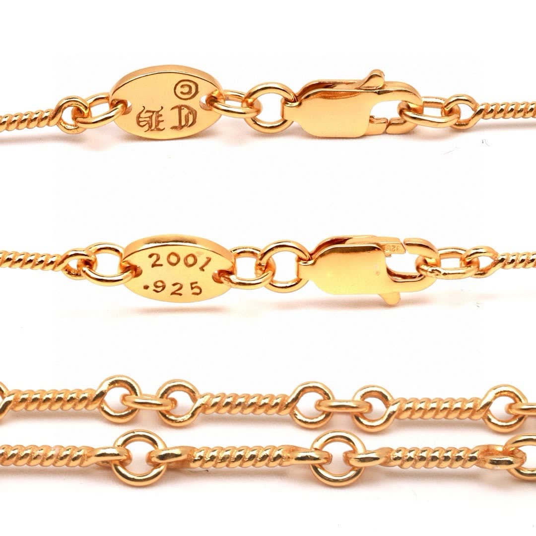 Chrome Hearts Gold Cross Pendant Necklace